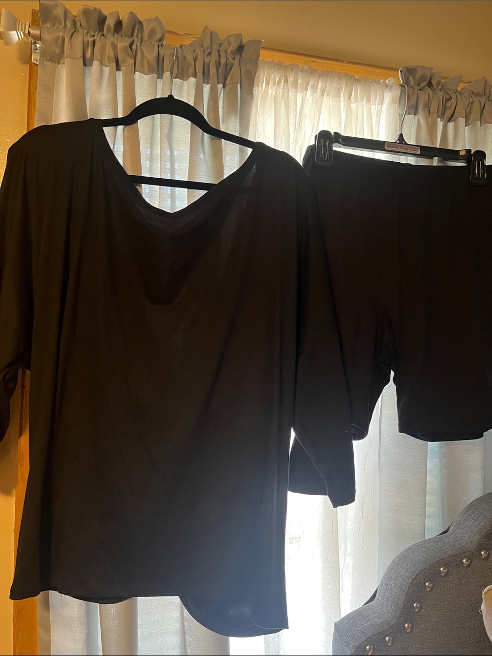 Black Women's Lounge Top and Shorts Set - Off the Shoulder